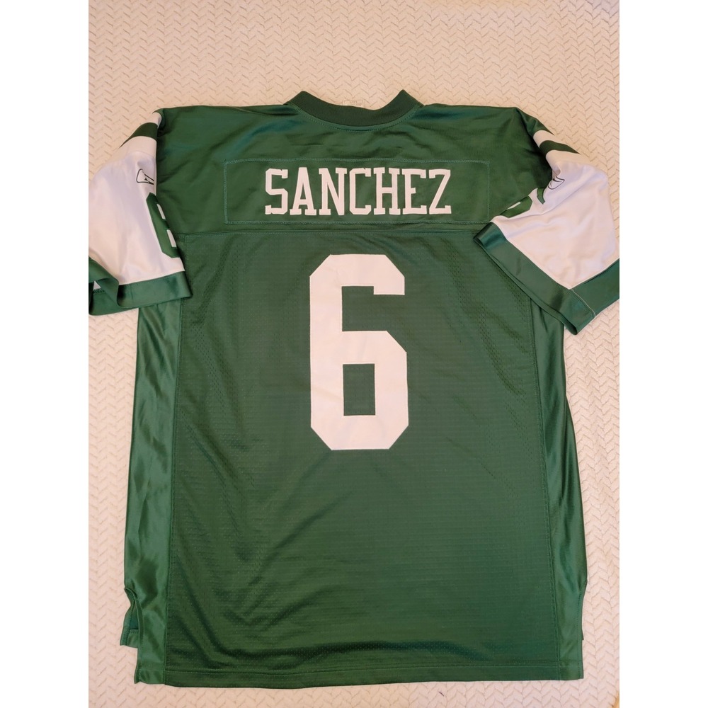 New York Jets Football Jersey Mens XL Green NFL Football Mark Sanchez 6 Reebok